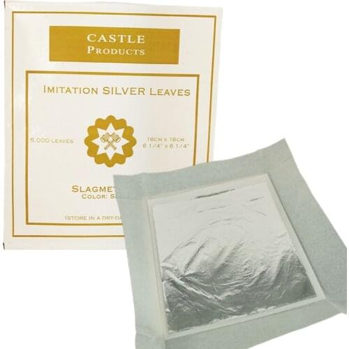 Chinese 5000pcs/box Loose Imitation silver Leaf Aluminum Foil leaf 16*16CM for furniture Craft gilding