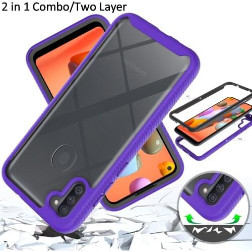 Combo Drop resistance Rugged Case For Samsung Galaxy A11 M11 Defender Armor Shield Anti-Skid Crystal Clear Cover
