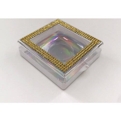 Eyelash Packaging Box Wholesale Lashes Custom Packaging Gold Diamond Plastic 5D Mink Empty Lash Box