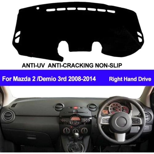 TAIJS Car Dashboard Cover Dash Mat For Mazda 2 Demio 3rd 2008-2010 2011 2012 2013 2014 Auto Non-slip Right Sun Shade Pad Carpet