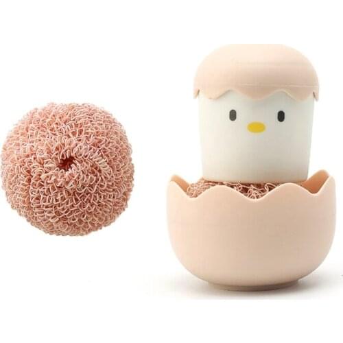 Creative Practical Eggshell Chicken Dishes Cleaning Washing Pot Brush Stovetop Decontamination Fiber Balls