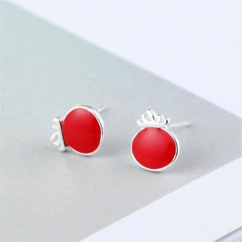 Creative Red Tomato Epoxy Vegetable Stud Earrings for Women Girls 925 Sterling Silver Jewelry Bijoux Female Accessories SE187