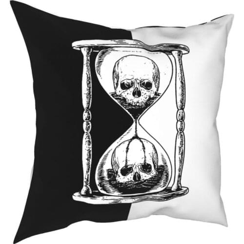 Unus Annus Half Logo Square Pillow Case Throw Pillow Memento Mori Ethan Mark Hourglass Fashion Pillowcase