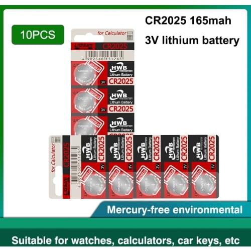10pc original brand For maxell cr2025 ECR2025 BR2025 DL2025 KCR2025 LM2025 3v button cell coin lithium batteries for watch
