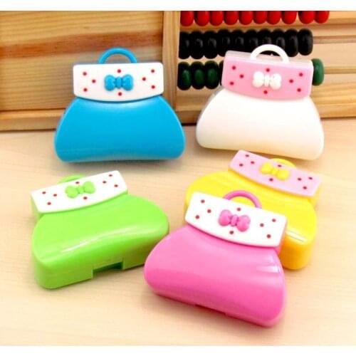 LIUSVENTINA 2018 Hot Portable Cute Handbag Contact Lens Case with Mirror Box Container for Color Lenses Gift for Girls and Women
