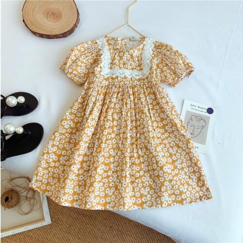 Girls Clothes Dress for Kids Baby Summer Floral Dress with Lace Princess Dress Children Clothing for Baby Girl