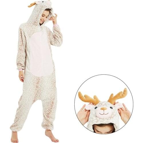 Adults Animal Kugurumi Pajamas Christmas Deer Pyjamas Women Men Nightie Cosplay Winter Unicornio Stitch Cartoon Unicorn Pijamas