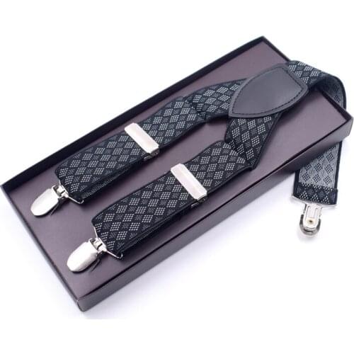 Mans Suspenders Fashion Braces Strong 3 Clips Womens Suspenders Trousers Suspensorio Elastic Strap size 3.5*120cm