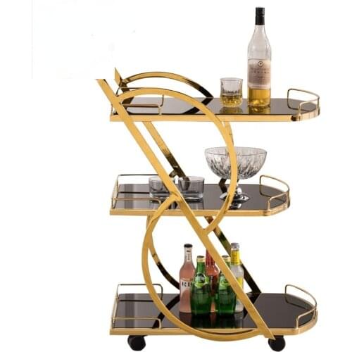 Restaurant dining service trolley,decorative fancy kitchen serving trolley cart