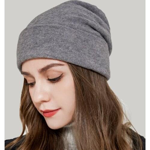 Hat Women Beanie Winter Wool Knit Slouchy Brim Autumn Warm Skiing Accessory For Teenagers Outdoor