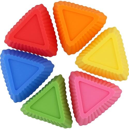 Silicone Cupcake Mold Fondant Pan 3D Triangle Shape Kitchen Baking Pastry Tools Cake Decorating Tools 6/12PCS Muffin Cupcake