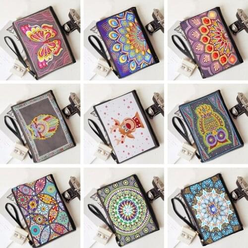 DIY Diamond Embroidery Handbag Leather Wallet Special Shaped Diamond Painting Women Storage Bag Diamond Mosaic Christmas Gift