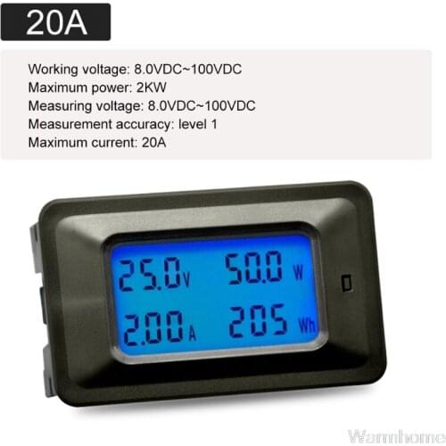 20A/50A/100A LCD 4 in 1 DC Voltage Current Power Energy Meter Voltmeter Ammeter Gauge Amperimetro Monitor Shunt Au24 20 Dropship