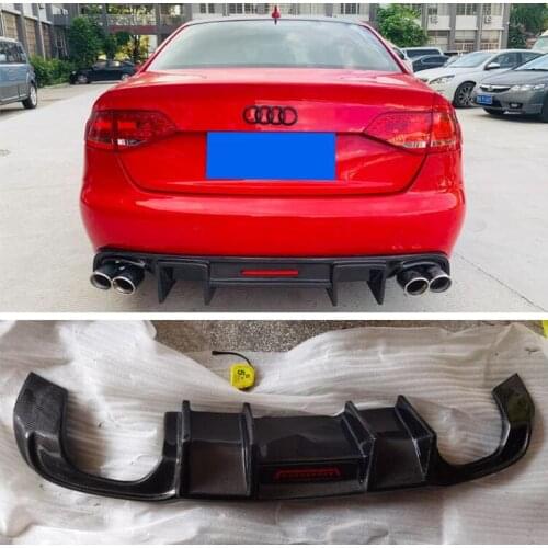 High Quality REAL CARBON FIBER REAR BUMPER TRUNK LIP SPOILER DIFFUSER For Audi A4 B8 Standard 2009 2010 2011 2012 (Non-Sline)