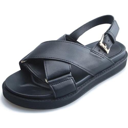 Fashion Non-slip Platform Sandals Women Summer New Outdoor Beach Shoes Flat Comfortable Cross Roman Ladies Shoes cx82