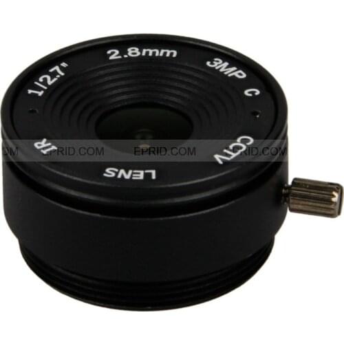 1/2.7" 2.8mm 3MP F2.6 CS Mount IR Lens 140 Degree Wide Angle View