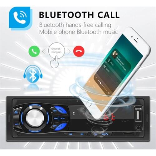 1 Din 12V Car Radio Handsfree MP3 Player AUX/TF/USB FM Music Adapter Stereo Bluetooth-Compatible MP3 Player IN Dash Car Speak
