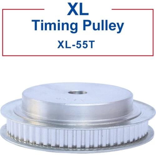 1 piece XL-55T Timing Pulley Aluminum Material Belt Pulley Process Hole 12 mm Slot Width 11 mm Match With XL-10 mm Timing Belt