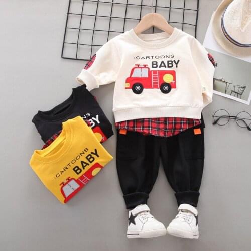Baby Boy Clothes 0-5 Years Old Spring and Autumn Boy Sets Cartoon Suit Long sleeved Backpack Sweater Jeans 2Pcs Baby Boy Suit