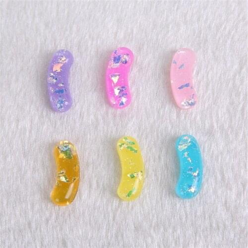 20Pcs Mixed Flat Back Resin sweet candy and pudding Cabochon glitter color for diy decorationDIY phone decoration hair craft nai