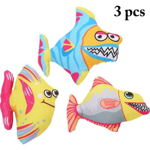 3pcs Cat Toy Fish Dog Toys Plush Stuffed Fish Shape Cats Padded Toy Catnip Scratch Scratching Post For Pet Product Supplies