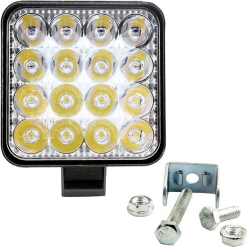 48W Car Truck SUV Vehicle Square Bright 16LED Headlight Spotlight Work Light