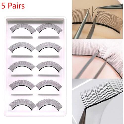 5 Pair Makeup Training Lashes for Beginner False Eyelash Extension Practice Mink Lashes Full Strip Eyelashes Exercise Eye Beauty