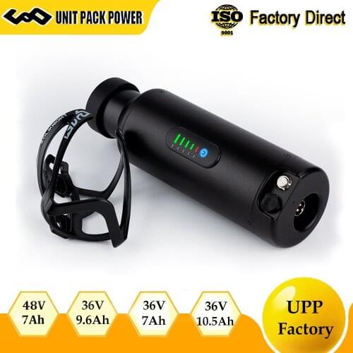 UPP 36V 10.5Ah Mini Bottle Battery for Ebike Small Water Battery 36V with Sam sung/LG cells 2A Charger for 500W 350W 250W Motor