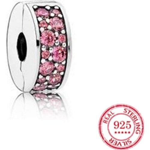 Sterling Silver S925 Rose Gold Beaded Accessories for Pandora Bracelet Buckle Positioning Buckle Spacer Beads Fixed Buckle Beads