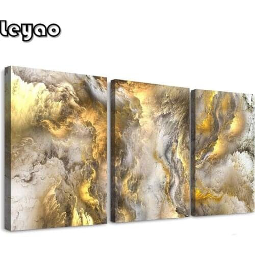 DIY Diamond Embroidery Cloud Abstract Painting Triptych 5D Diamond Paintings Full Square Landscape Pictures Decoration Home