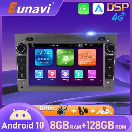 Eunavi 2 Din Android 10 Car Radio Multimedia Player For Opel Vauxhall Astra H G J Vectra Antara Zafira Corsa Autoradio GPS Navi