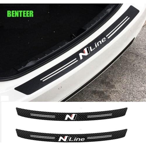 Carbon Fiber NLINE Car Bumper Sticker For Hyundai Elantra Accent Tucson I30 Veloster IX35 Solaris Genesis Veoster Sonata KONA