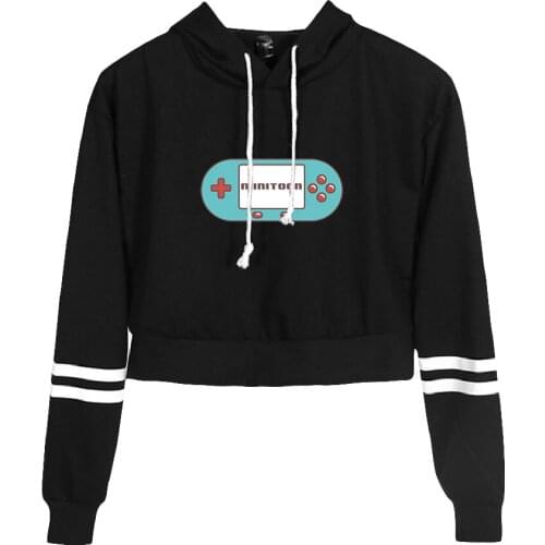 BSLNXNMA Minitoon 2D print Umbilical hooded sweater Women Hoodies Sexy K-pops hooded Harajuku