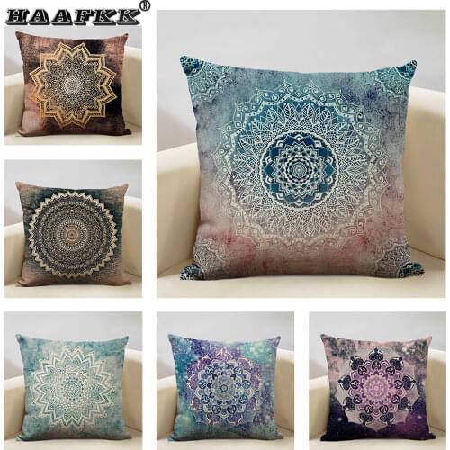 Hot Sale Dreamy Rainbow Boho Gorgeous Mandalas Free Mind Savanah Prints Gold Nights Soul Cushion Cover Sofa Throw Pillow Case