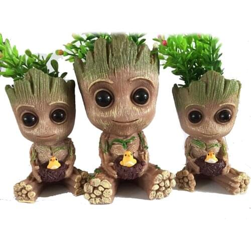 Disney The Avengers Groot Cartoon Anime Figure Figurine Dolls Figurines Home Gardening Flower Pot Desktop Decoration Storage Box