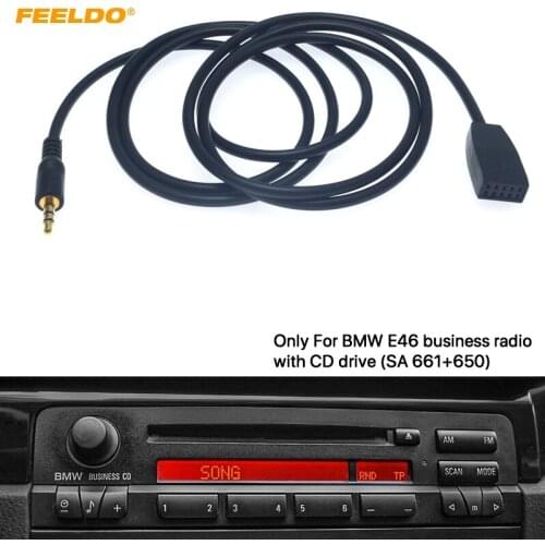 FEELDO 1PC 3.5mm Male Jack AUX Input Cable Adapter Only For BMW E46 With Business CD Radio Headunit #FD6254