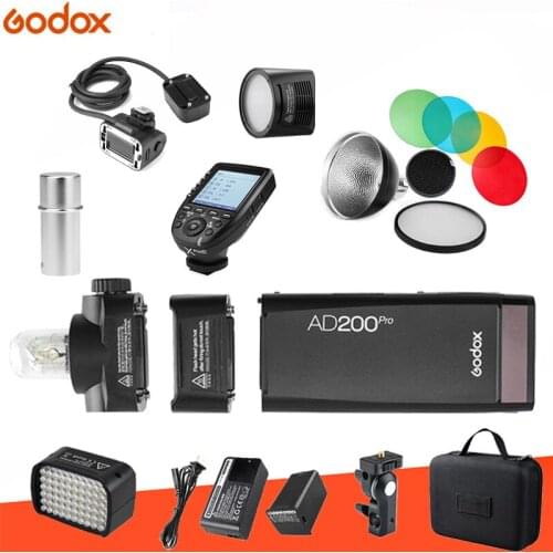Godox AD200pro Kit 200Ws 2.4G TTL Pocket Flash Cordless Monolight 2900mAh Lithimu Battery and Bare Bulb/Speedlite For Camer