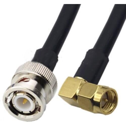 BNC Male To SMA Male Right Angle connector 5D-FB 50-5 Coaxial RF Adapter Jumper Cable 50ohm