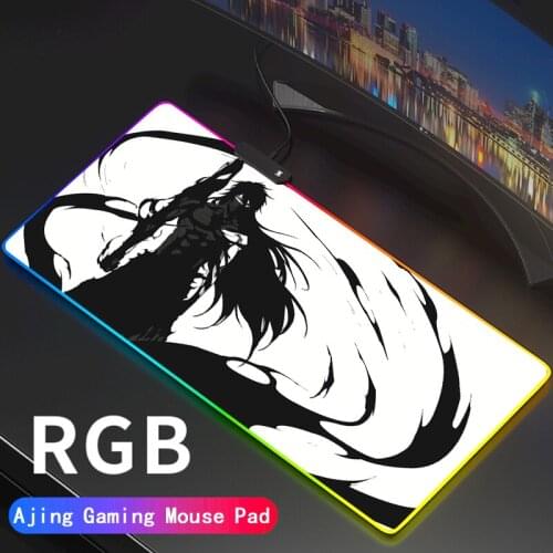 RGB Bleach Anime Mouse Pad Gaming Computer Mousepad LED Large Gamer Mausepad Carpet Big LED Desk Mat Support DIY