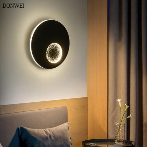 DONWEI Creative Moon Planet Led Wall Lamp 13W Indoor Living Room Bedroom Stairs Aisle Wall Light Hotel Cafe Bar Decor lighting