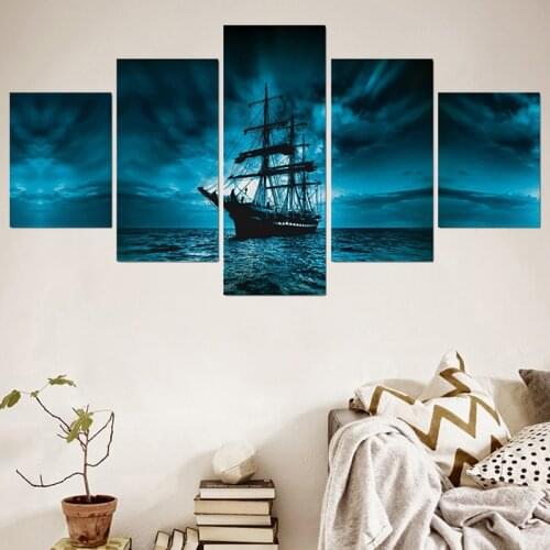 Modular Picture HD Printed Modern Painting Wall Art 5 Panel Pirate Ship Home Decoration Posters Framework Living Room On Canvas