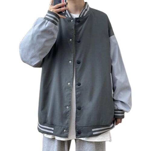 Mens jacket autumn wear new Korean version of the trend handsome sports casual jacket plus size casual jackets hip-hop