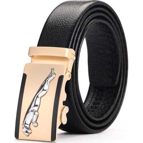 100% Good Quality Cowskin Genuine Luxury Leather Mens Belts for Men,Strap Male Metal Automatic Buckle 2018 New