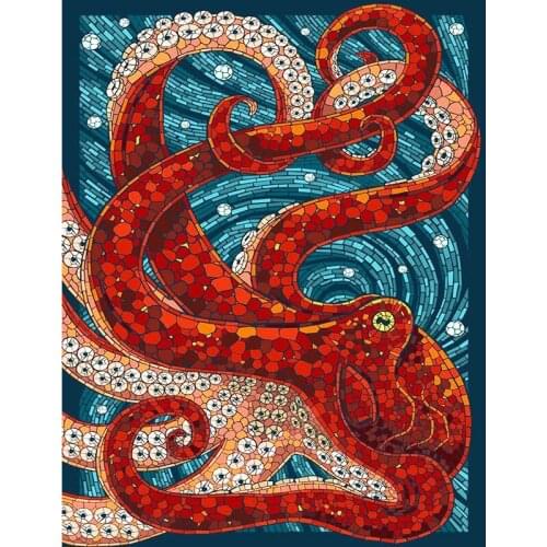 DIY Painting By Numbers Octopus Oil Picture By Numbers Animals 40x50cm Wall Art Canvas Picture Hand Painted Home Decoration