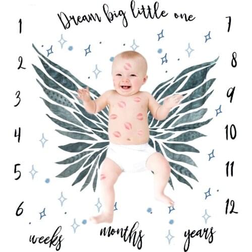 0-24M Newborn Baby Monthly Milestone Blanket Photo Zone Background Backdrop Banner Photography Cloth Calendar Accessory Boy Girl