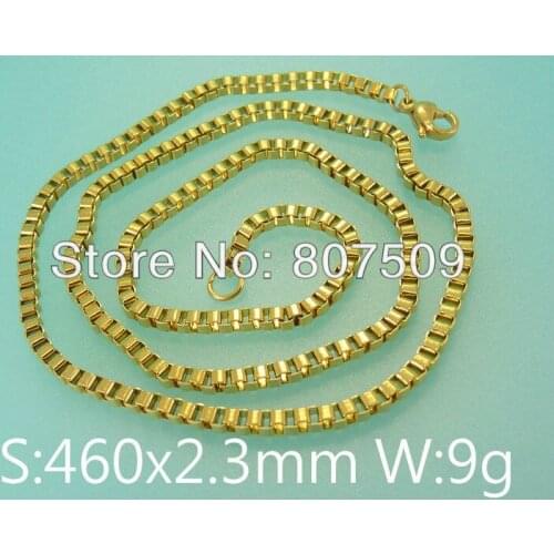 Wholesale stainless steel jewelry fashion box chain necklace for woman NCCB013