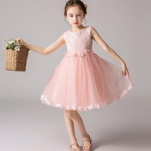 Dress For Girls Kids Flower Girls Wedding Kids Dresses For Girls Evening Party Dress Teenage Children Princess Dress 4- 12-Years