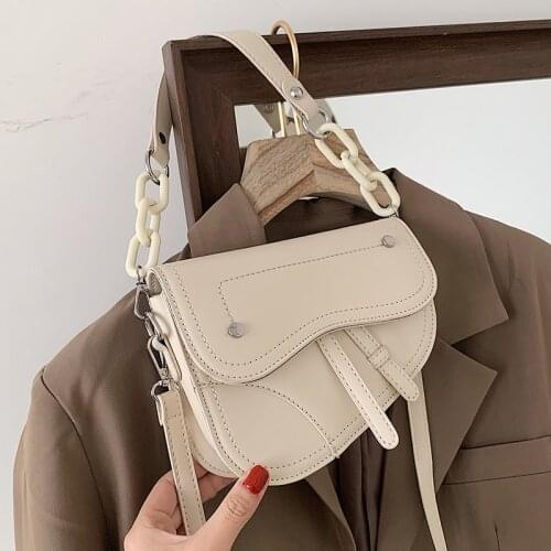 Female Bag Luxury Designer Handbag High Quality Summer PU Zipper Fashion Simple New Solid Women Saddle Shoulder Crossbody Bags