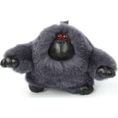 Luxury Christmas Gift Real Rabbit Fur Keychain animal Cartoon orangutan bag charm gift key rings valentines day for boyfriend