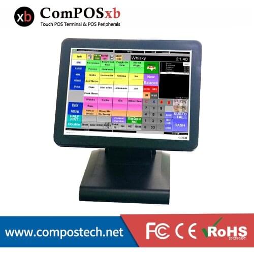Made In China Cash Register With 15 Inch Touch Screen And 5-wire Resistive Screen All In One For Restaurant